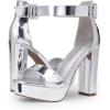 imageDREAM PAIRS Womens Hilo Heeled SandalSilverpat