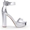 imageDREAM PAIRS Womens Hilo Heeled SandalSilverpat