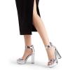imageDREAM PAIRS Womens Hilo Heeled SandalSilverpat