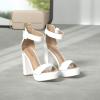 imageDREAM PAIRS Womens Hilo Heeled SandalWhitePu