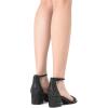 imageDREAM PAIRS Womens LowChunk Low Heel Pump SandalBlackRhinestone