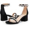 imageDREAM PAIRS Womens LowChunk Low Heel Pump SandalBlacksatin