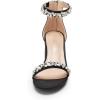 imageDREAM PAIRS Womens LowChunk Low Heel Pump SandalBlacksatin