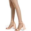 imageDREAM PAIRS Womens LowChunk Low Heel Pump SandalBlushPat