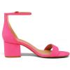 imageDREAM PAIRS Womens LowChunk Low Heel Pump SandalFuchsiaSuede