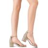 imageDREAM PAIRS Womens LowChunk Low Heel Pump SandalGoldRhinestone