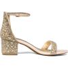 imageDREAM PAIRS Womens LowChunk Low Heel Pump SandalGoldRhinestone
