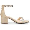 imageDREAM PAIRS Womens LowChunk Low Heel Pump SandalGoldglitter