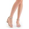 imageDREAM PAIRS Womens LowChunk Low Heel Pump SandalGoldglitter
