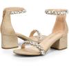 imageDREAM PAIRS Womens LowChunk Low Heel Pump SandalGoldglitter