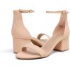imageDREAM PAIRS Womens LowChunk Low Heel Pump SandalNudeNubuck