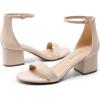 imageDREAM PAIRS Womens LowChunk Low Heel Pump SandalNudesuede