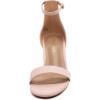 imageDREAM PAIRS Womens LowChunk Low Heel Pump SandalPinkSuede
