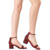 imageDREAM PAIRS Womens LowChunk Low Heel Pump SandalRedRhinestone