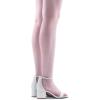 imageDREAM PAIRS Womens LowChunk Low Heel Pump SandalSilverGlitter