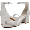 imageDREAM PAIRS Womens LowChunk Low Heel Pump SandalSilverGlitter