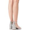 imageDREAM PAIRS Womens LowChunk Low Heel Pump SandalSilverRhinestone