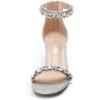 imageDREAM PAIRS Womens LowChunk Low Heel Pump SandalSilverglitter
