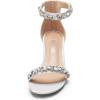 imageDREAM PAIRS Womens LowChunk Low Heel Pump SandalWhitesatin