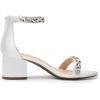 imageDREAM PAIRS Womens LowChunk Low Heel Pump SandalWhitesatin