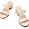 imageDREAM PAIRS Womens Two Strap Open Toe Low Block Chunky Heels Sandals Dress Pumps Casual Summer Mules ShoesApricontPu