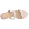 imageDREAM PAIRS Womens Two Strap Open Toe Low Block Chunky Heels Sandals Dress Pumps Casual Summer Mules ShoesApricontPu