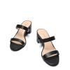 imageDREAM PAIRS Womens Two Strap Open Toe Low Block Chunky Heels Sandals Dress Pumps Casual Summer Mules ShoesBlackPu