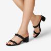 imageDREAM PAIRS Womens Two Strap Open Toe Low Block Chunky Heels Sandals Dress Pumps Casual Summer Mules ShoesBlacknubuck