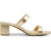 imageDREAM PAIRS Womens Two Strap Open Toe Low Block Chunky Heels Sandals Dress Pumps Casual Summer Mules ShoesGoldpu
