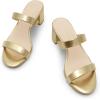 imageDREAM PAIRS Womens Two Strap Open Toe Low Block Chunky Heels Sandals Dress Pumps Casual Summer Mules ShoesGoldpu
