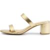 imageDREAM PAIRS Womens Two Strap Open Toe Low Block Chunky Heels Sandals Dress Pumps Casual Summer Mules ShoesGoldpu