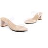 imageDREAM PAIRS Womens Two Strap Open Toe Low Block Chunky Heels Sandals Dress Pumps Casual Summer Mules ShoesNudeTpu