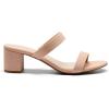 imageDREAM PAIRS Womens Two Strap Open Toe Low Block Chunky Heels Sandals Dress Pumps Casual Summer Mules ShoesNudenubuck
