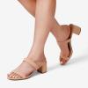 imageDREAM PAIRS Womens Two Strap Open Toe Low Block Chunky Heels Sandals Dress Pumps Casual Summer Mules ShoesNudenubuck