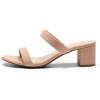 imageDREAM PAIRS Womens Two Strap Open Toe Low Block Chunky Heels Sandals Dress Pumps Casual Summer Mules ShoesNudenubuck
