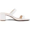 imageDREAM PAIRS Womens Two Strap Open Toe Low Block Chunky Heels Sandals Dress Pumps Casual Summer Mules ShoesWhitePu