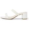imageDREAM PAIRS Womens Two Strap Open Toe Low Block Chunky Heels Sandals Dress Pumps Casual Summer Mules ShoesWhitepearl