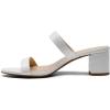 imageDREAM PAIRS Womens Two Strap Open Toe Low Block Chunky Heels Sandals Dress Pumps Casual Summer Mules ShoesWhitestone