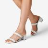 imageDREAM PAIRS Womens Two Strap Open Toe Low Block Chunky Heels Sandals Dress Pumps Casual Summer Mules ShoesWhitestone
