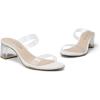 imageDREAM PAIRS Womens Two Strap Open Toe Low Block Chunky Heels Sandals Dress Pumps Casual Summer Mules ShoesWhitetpu
