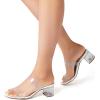 imageDREAM PAIRS Womens Two Strap Open Toe Low Block Chunky Heels Sandals Dress Pumps Casual Summer Mules ShoesWhitetpu