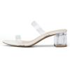 imageDREAM PAIRS Womens Two Strap Open Toe Low Block Chunky Heels Sandals Dress Pumps Casual Summer Mules ShoesWhitetpu