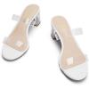 imageDREAM PAIRS Womens Two Strap Open Toe Low Block Chunky Heels Sandals Dress Pumps Casual Summer Mules ShoesWhitetpu