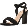 imageDREAM PAIRS Womens Chunky Heels Open Toe Ankle Strap High Block Comfy Dress Heel Sandals Pumps ShoesBlackSuede