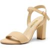 imageDREAM PAIRS Womens Chunky Heels Open Toe Ankle Strap High Block Comfy Dress Heel Sandals Pumps ShoesNudenubuck