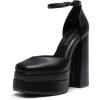 imageDREAM PAIRS Womens High Chunky Platform Closed Toe Block Heels Square Toe Ankle Strap Dress Wedding Party Pumps Shoes AureliaBlack