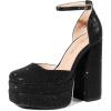 imageDREAM PAIRS Womens High Chunky Platform Closed Toe Block Heels Square Toe Ankle Strap Dress Wedding Party Pumps Shoes AureliaBlackrhinestone