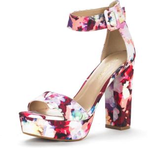 imageDREAM PAIRS Womens Hilo Heeled SandalFloral