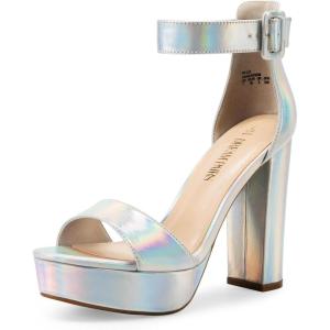 imageDREAM PAIRS Womens Hilo Heeled SandalSilverpu