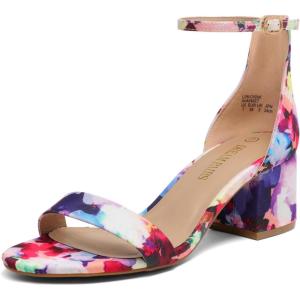 imageDREAM PAIRS Womens LowChunk Low Heel Pump SandalFloral
